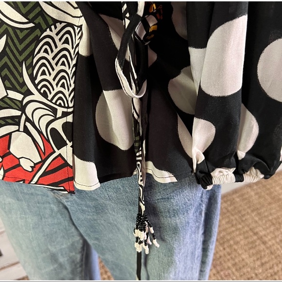 Anthropologie Farm Rio Rainforest Wrap Blouse S - Picture 9 of 16